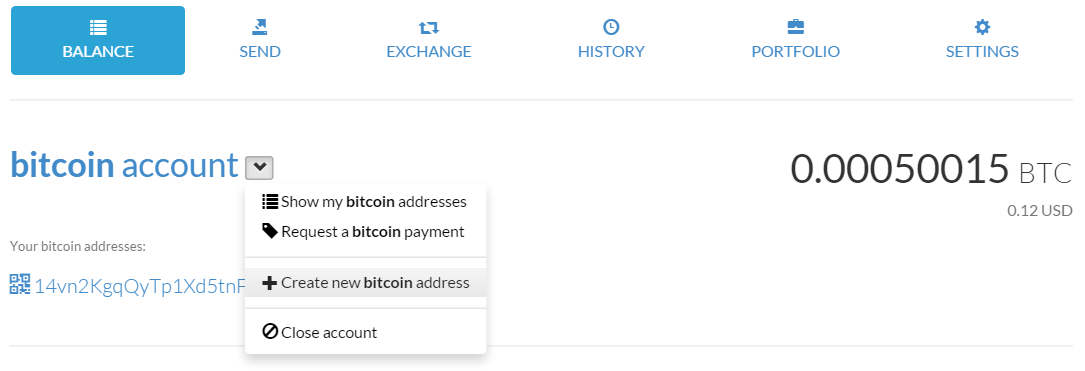 crypto exchange with generate new address